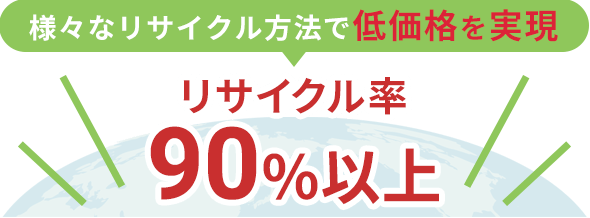 様々なリサイクル方法で低価格を実現